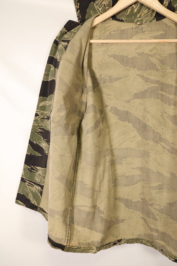 Mid-1960s US-L Okinawa Tiger Pattern Tiger Stripe US-Cut Shirt, Used