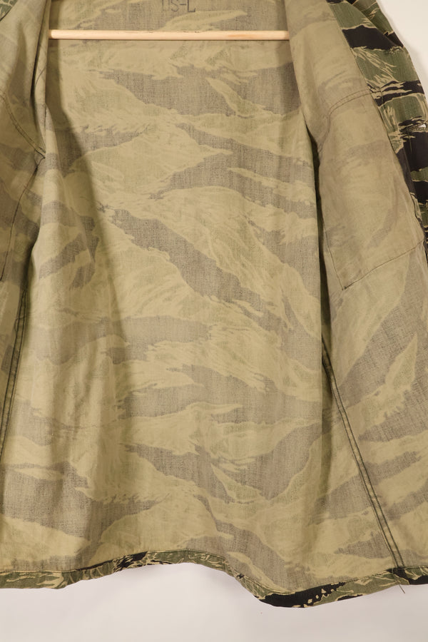 Mid-1960s US-L Okinawa Tiger Pattern Tiger Stripe US-Cut Shirt, Used