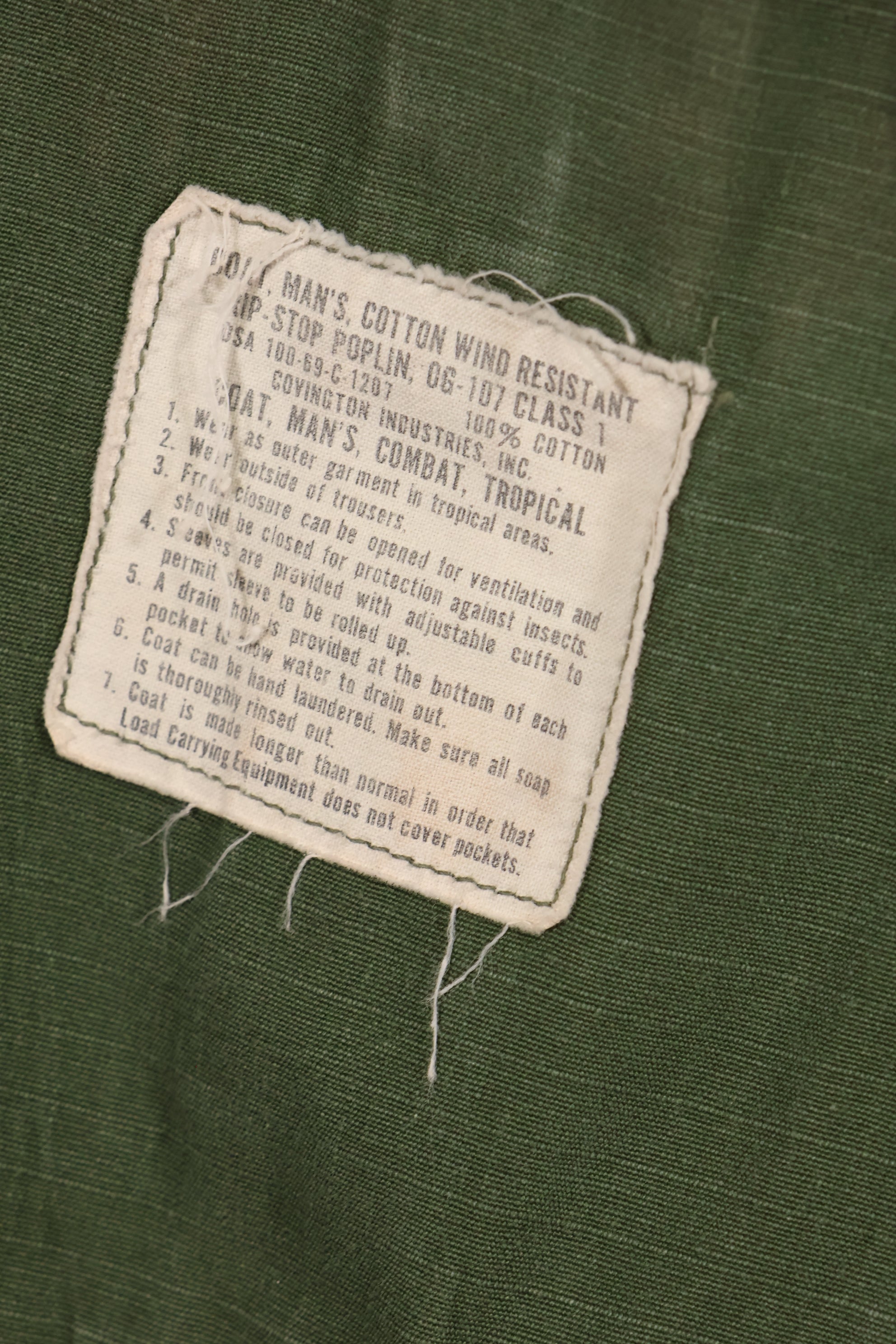 Circa 1969 S-S Size 4th Model Jungle Fatigue Jacket Used Film Company Release I