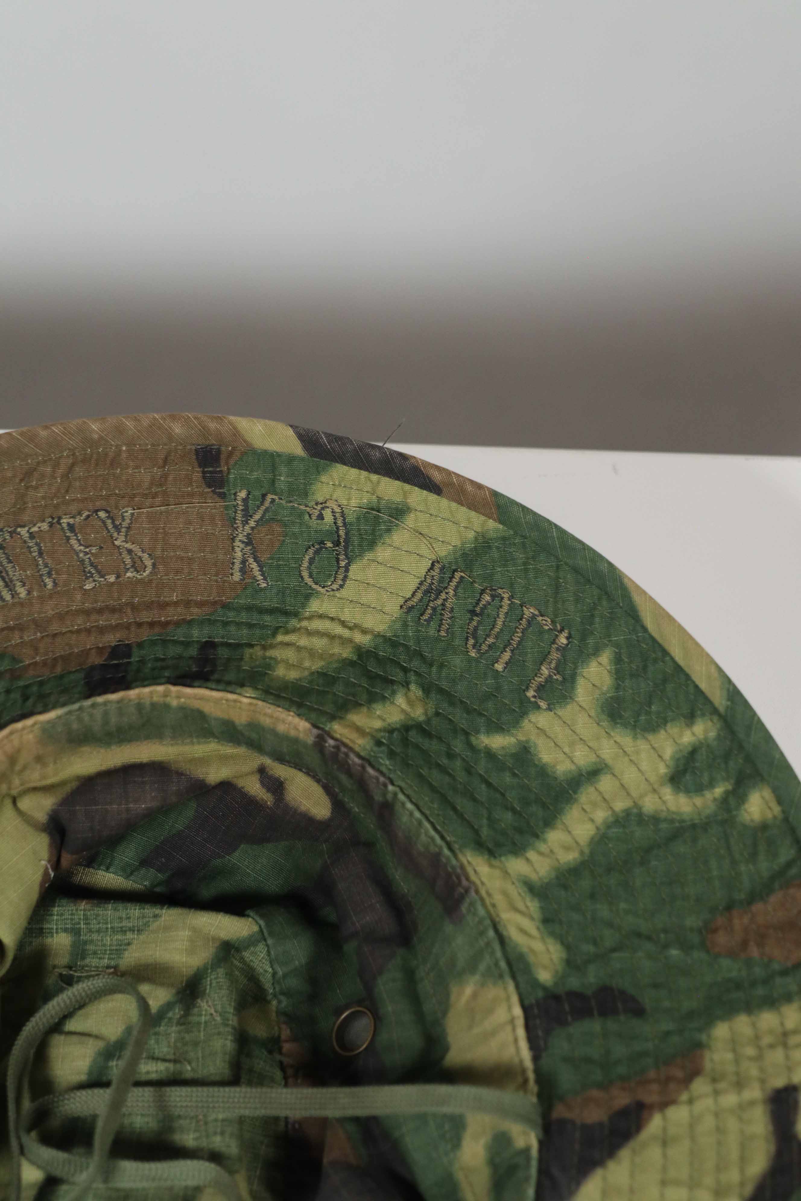 Real ERDL Government Issue Boonei Hat US Army K-9 Military Dog with Locally Made Patch & Embroidery