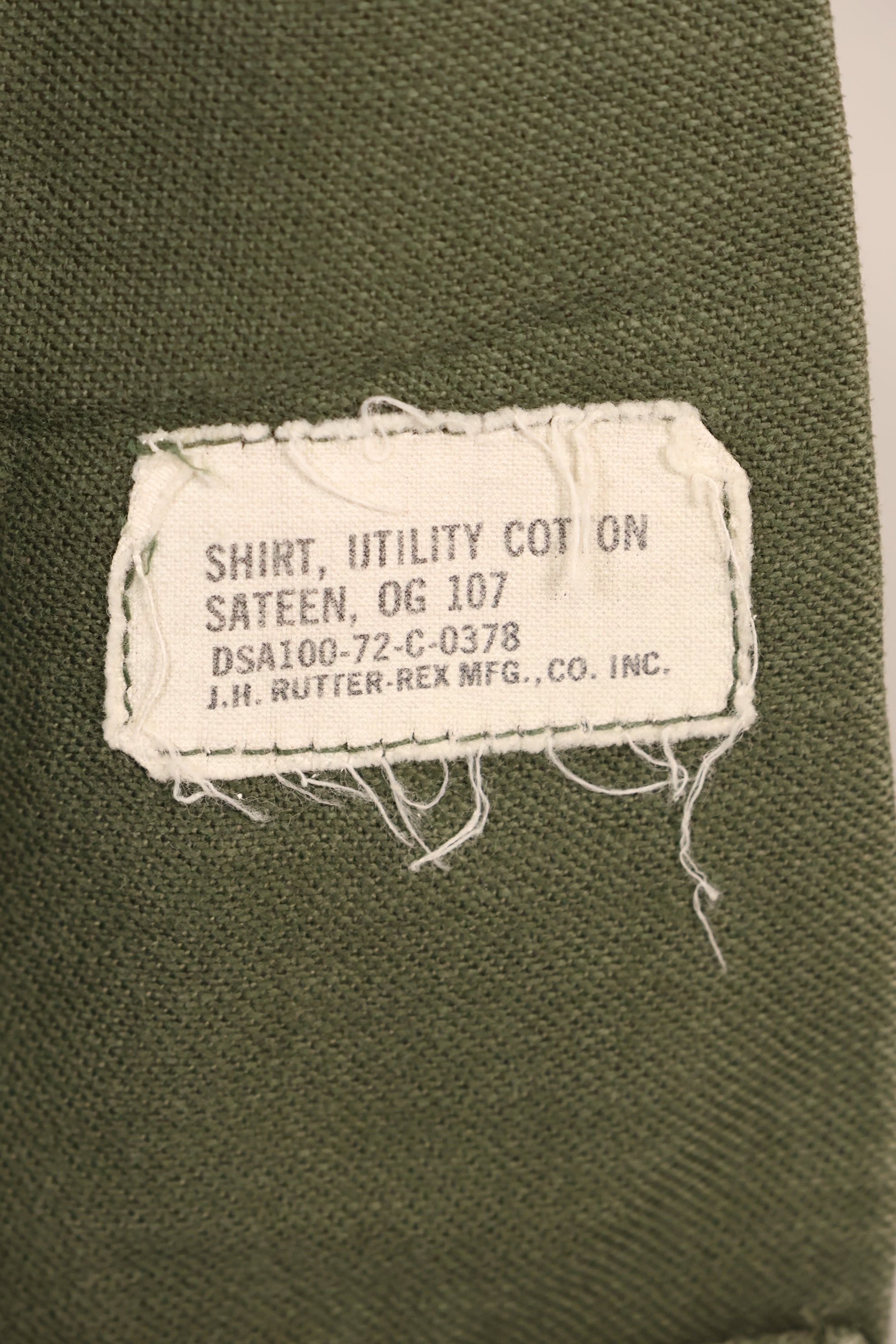 1972 Contract, 15 1/2 x 33, OG-107, Utility Shirt, With Patch, Used