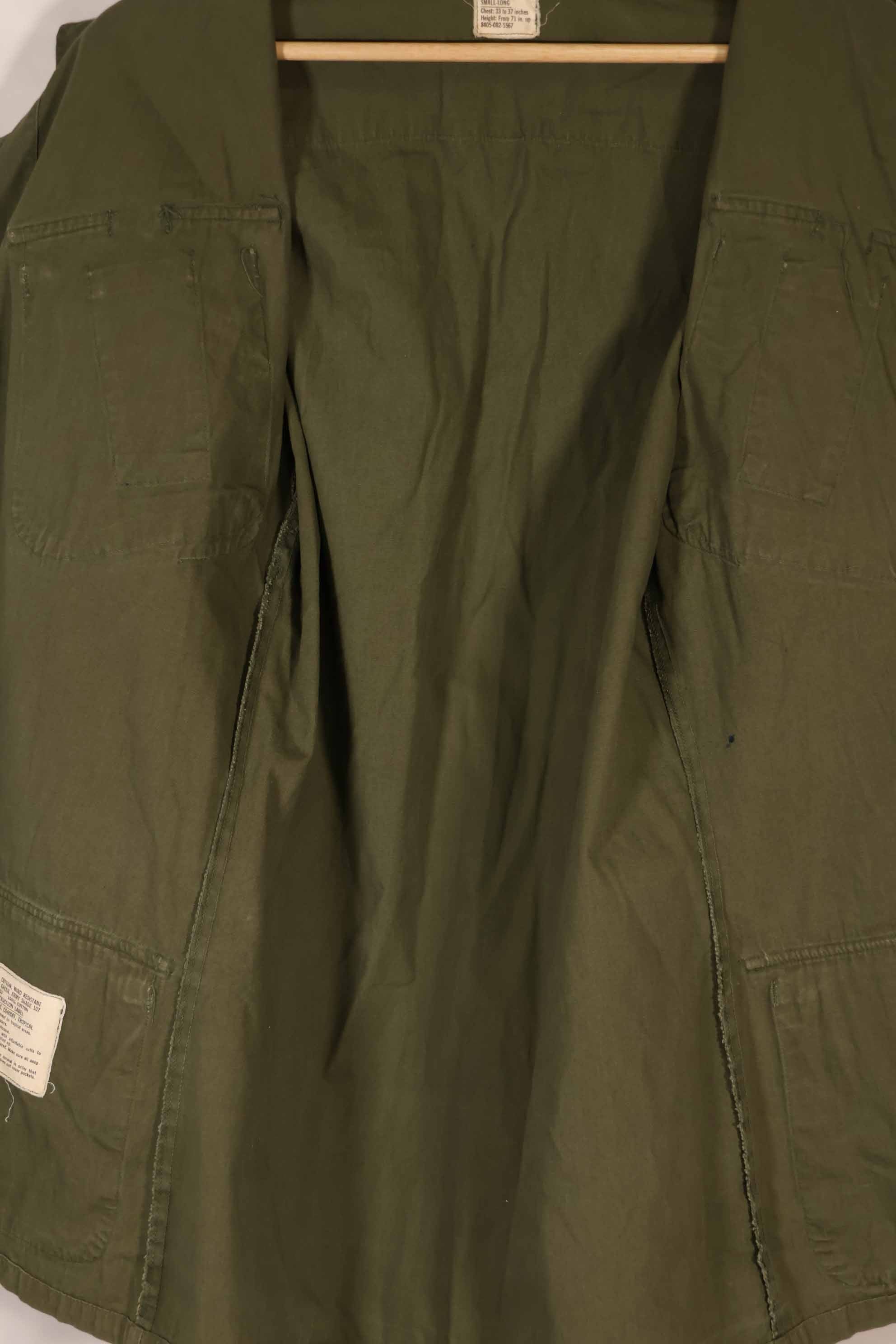 実物　1967年製　3rd Model ジャングルファティーグ　ジャケット　S-L 退色あり　中古品