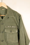 1971年契約　推定 SMALL　OG-107　ユーティリティシャツ　アメリカ海軍　テープ類実物　中古品