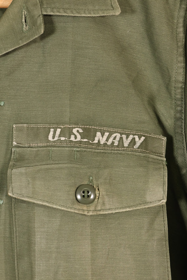 1971年契約　推定 SMALL　OG-107　ユーティリティシャツ　アメリカ海軍　テープ類実物　中古品