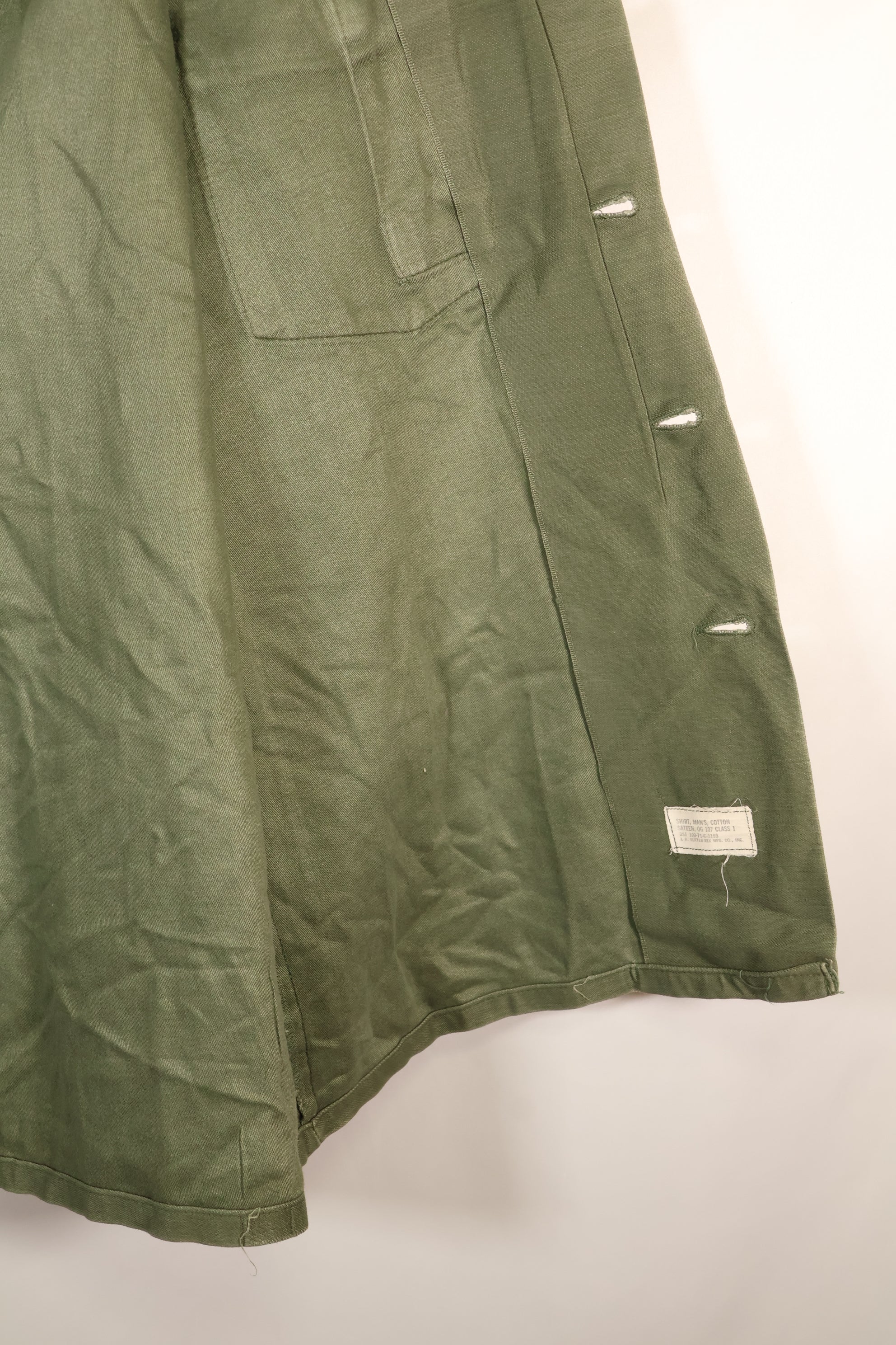 1971年契約　推定 SMALL　OG-107　ユーティリティシャツ　アメリカ海軍　テープ類実物　中古品