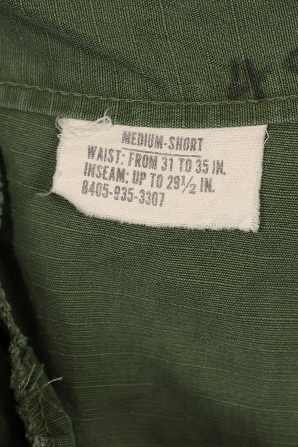 Circa 1968 M-S Size 4th Model Jungle Fatigue Pants, Used, Released by Film Company