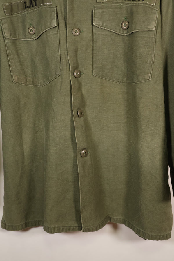 1975年契約　16 1/2 x 32　OG-107　ユーティリティシャツ　パッチ後付けあり　中古品