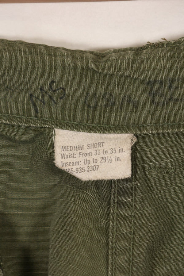 Circa 1969 M-S Size 4th Model Jungle Fatigue Pants, Used, Film Company Release B