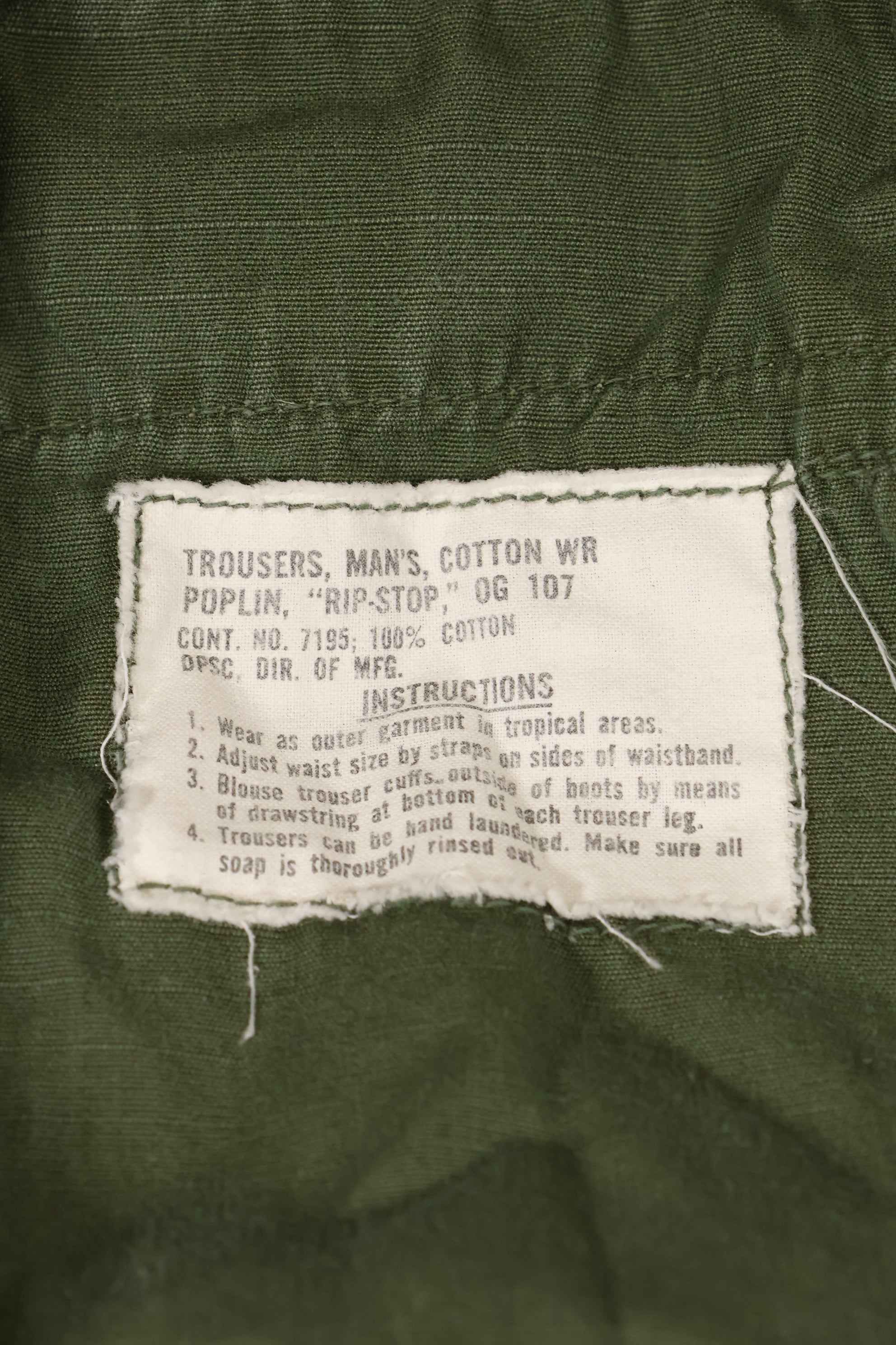 1966年〜68年頃　M-Sサイズ　4th Model ジャングルファティーグ　パンツ　中古品　映画会社放出 B