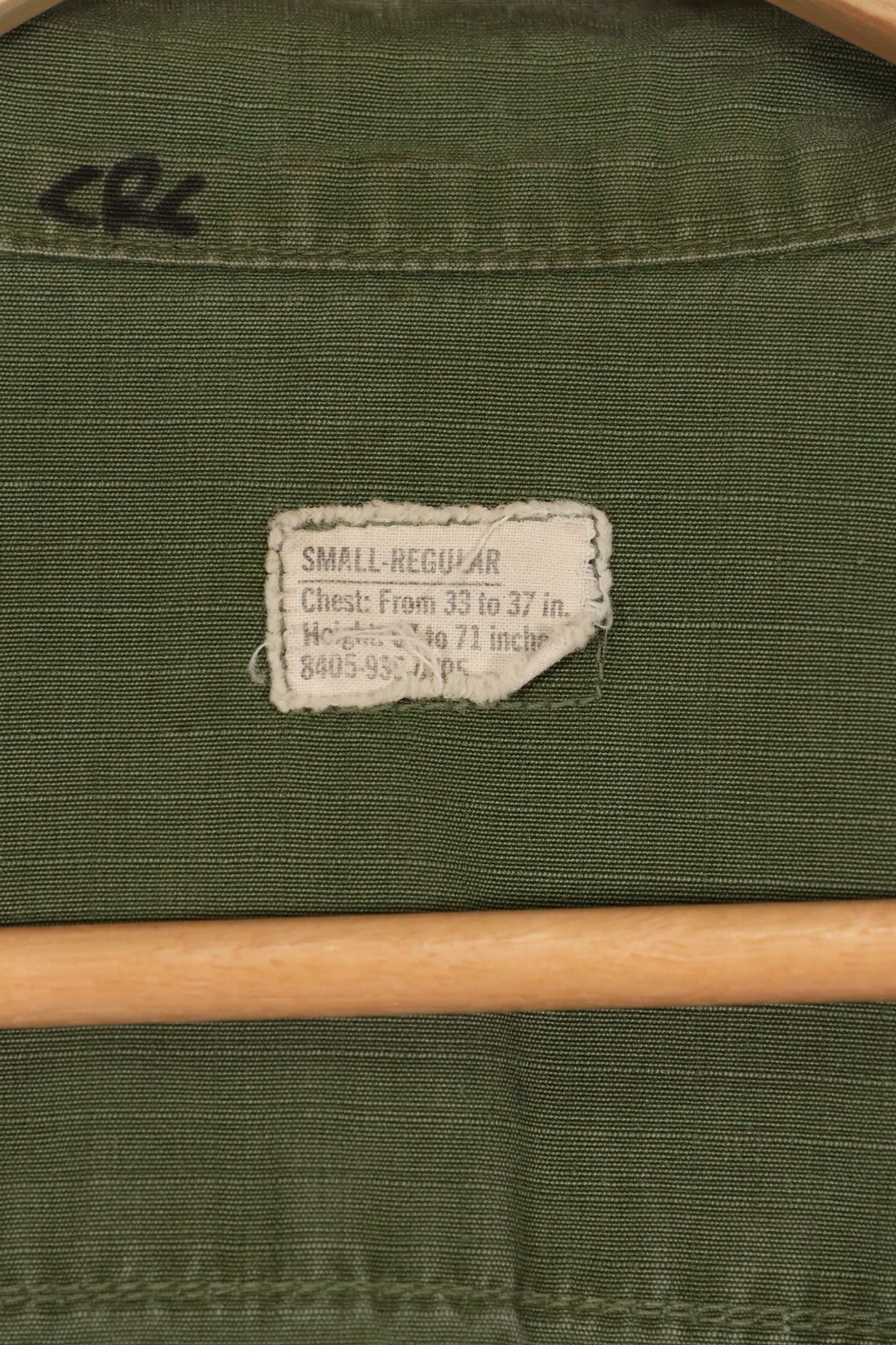 Circa 1969 S-R Size 4th Model Jungle Fatigue Jacket, used, released by film company.