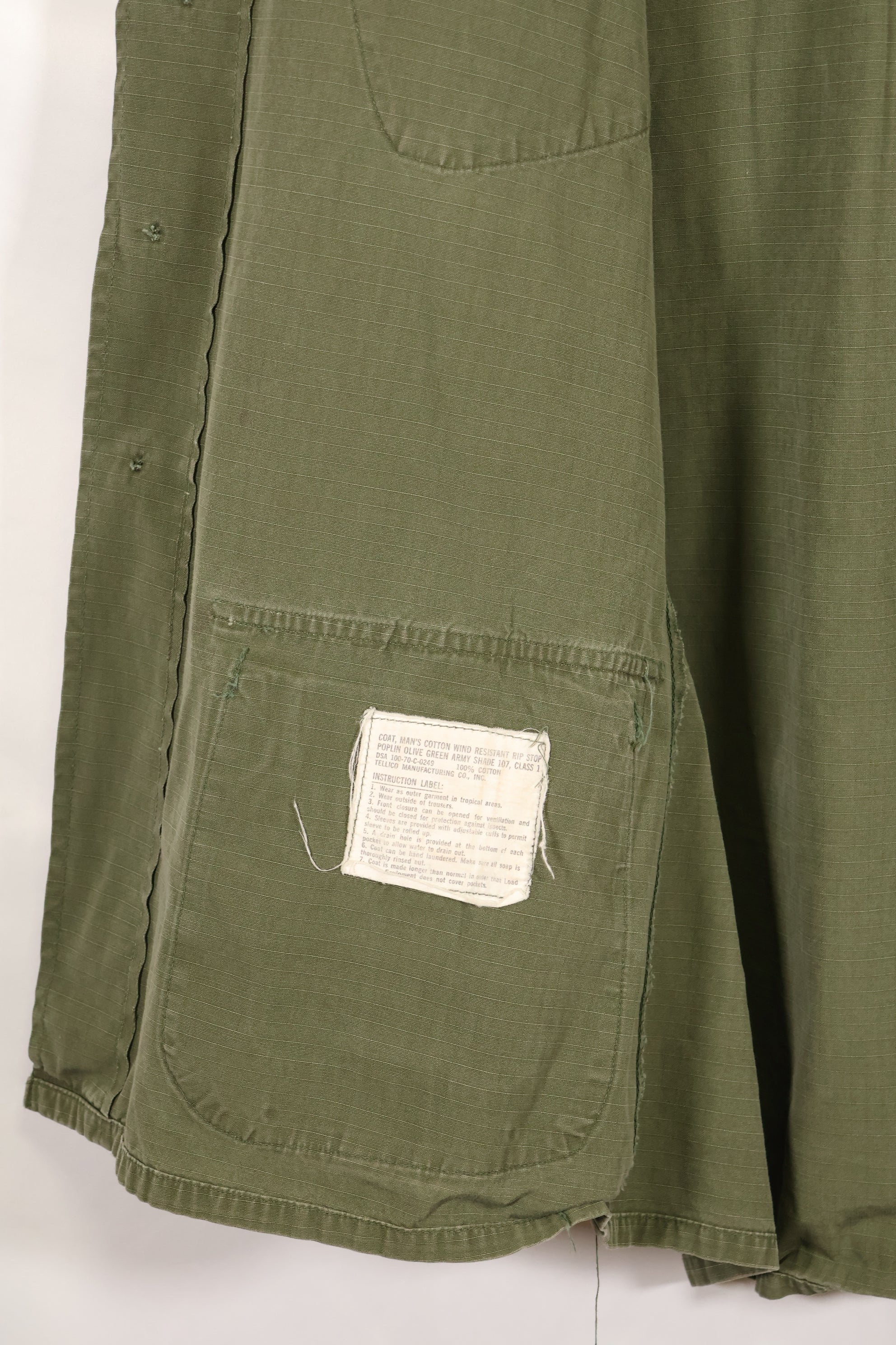 Circa 1970 S-R Size 4th Model Jungle Fatigue Jacket, used, released by film company.