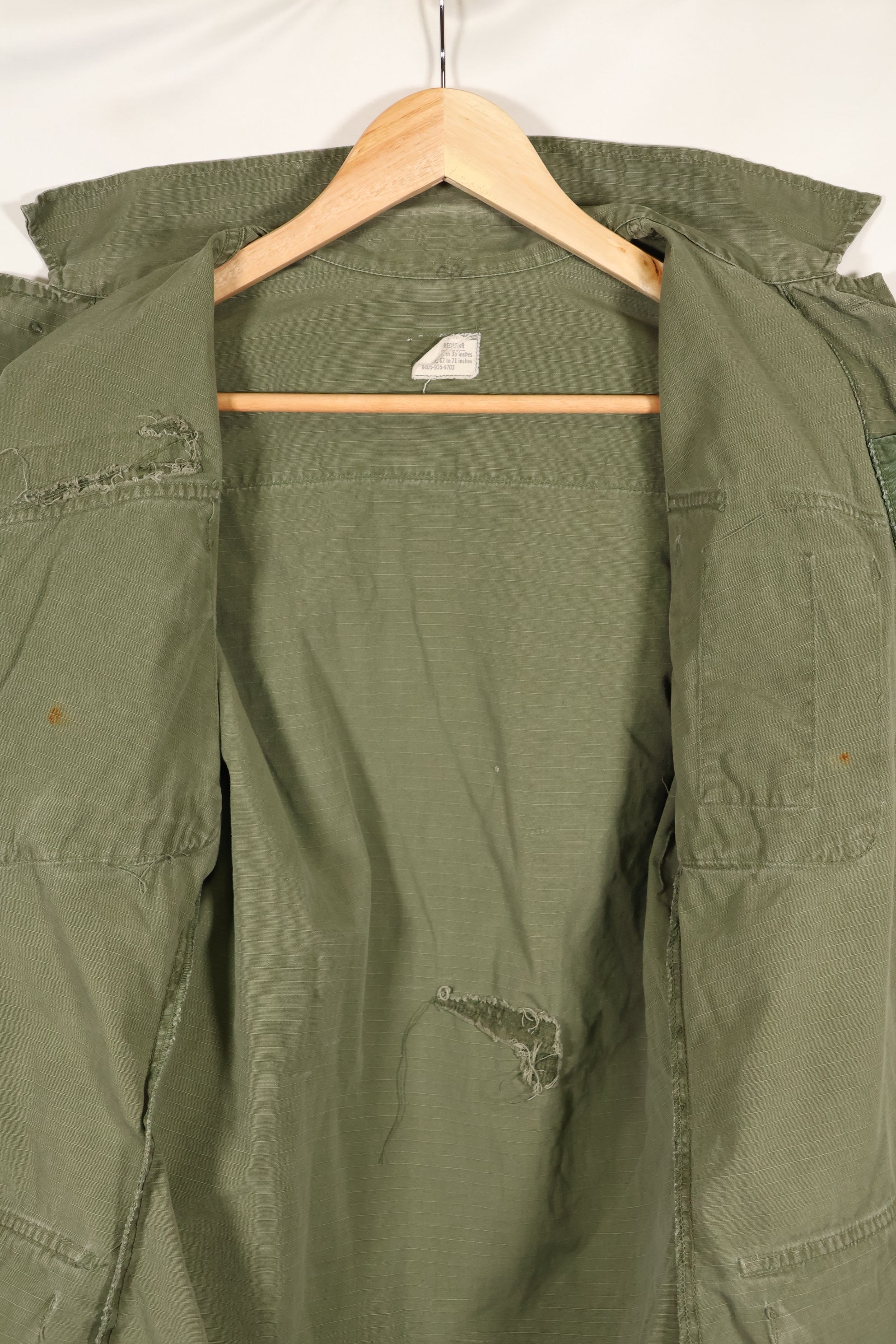 Circa 1969 XS-R size 4th Model Jungle Fatigue Jacket, used, released by film company.