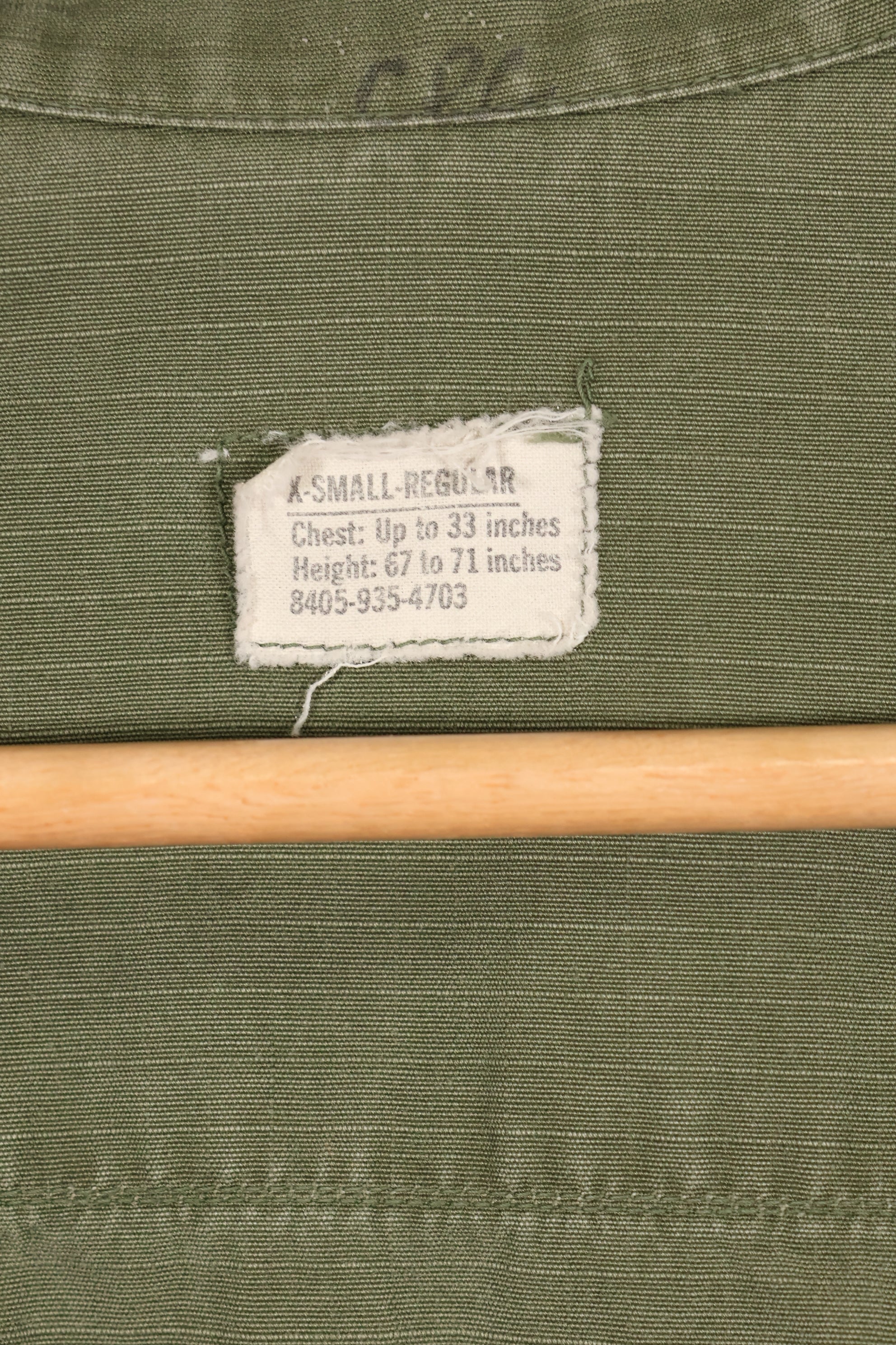 Circa 1969 XS-R size 4th Model Jungle Fatigue Jacket, used, released by film company.