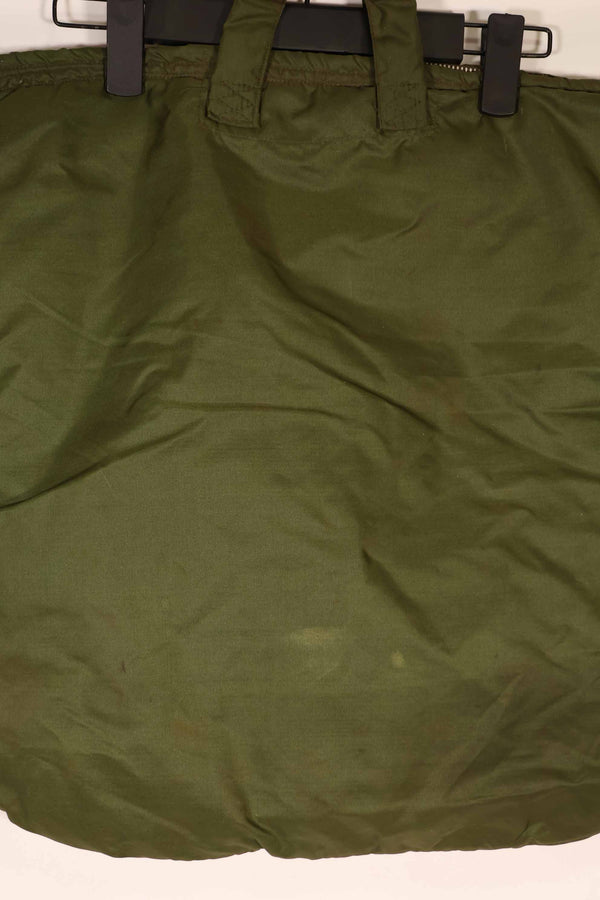 Real 1970 U.S. Army helmet bag, ERDL camouflage lining, rare, used.