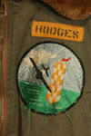 1940s U.S. Army Air Corps B-15 flight jacket with air race patch, used.