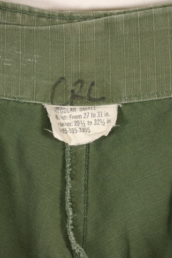 Circa 1968 S-R Size 4th Model Jungle Fatigue Pants, Used, Released by Film Company