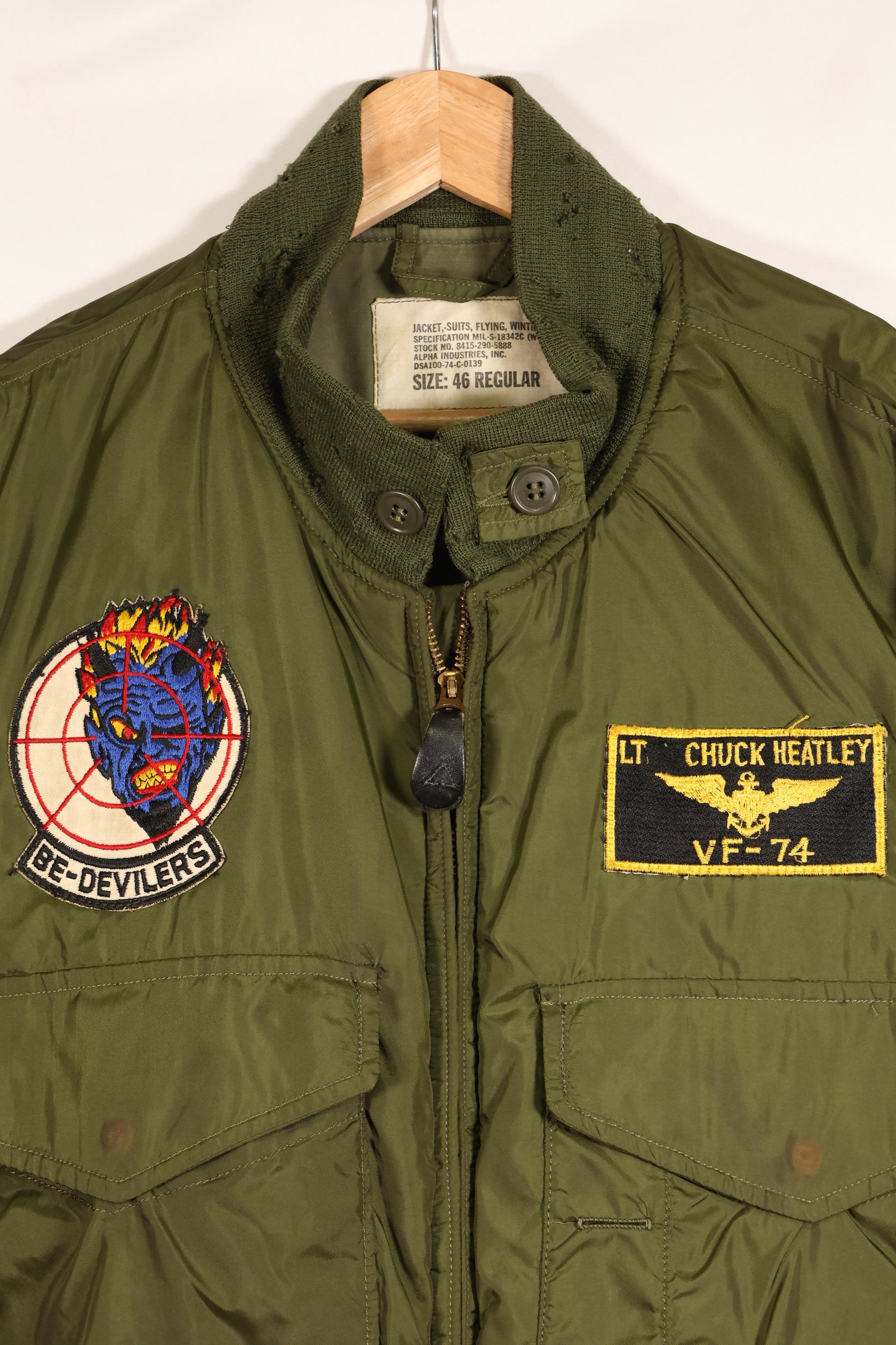 1974 Contract, 46R, U.S. Navy, G-8 WEP Jacket, TOP GUN Instructor Jacket, Used