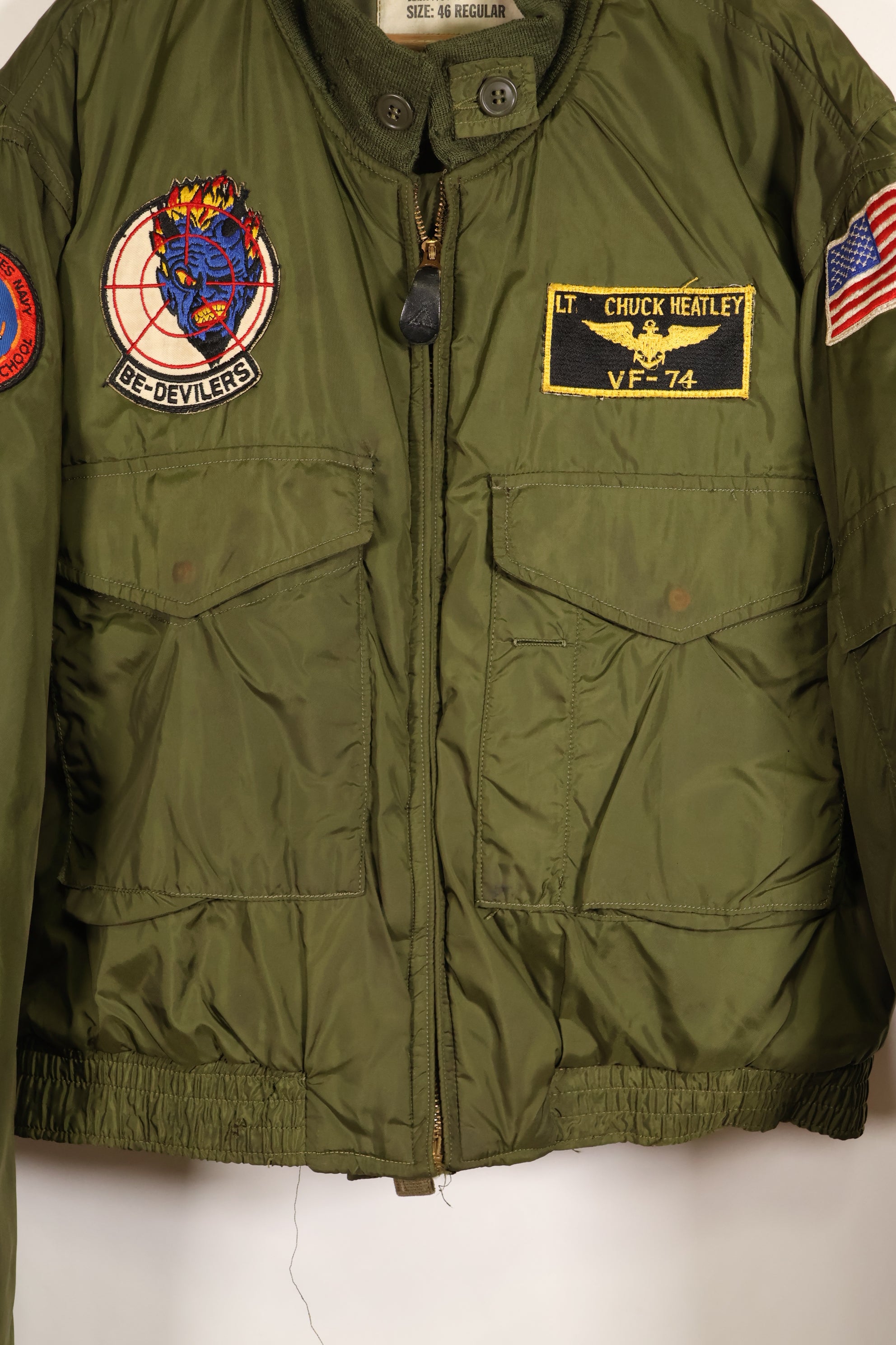 1974 Contract, 46R, U.S. Navy, G-8 WEP Jacket, TOP GUN Instructor Jacket, Used