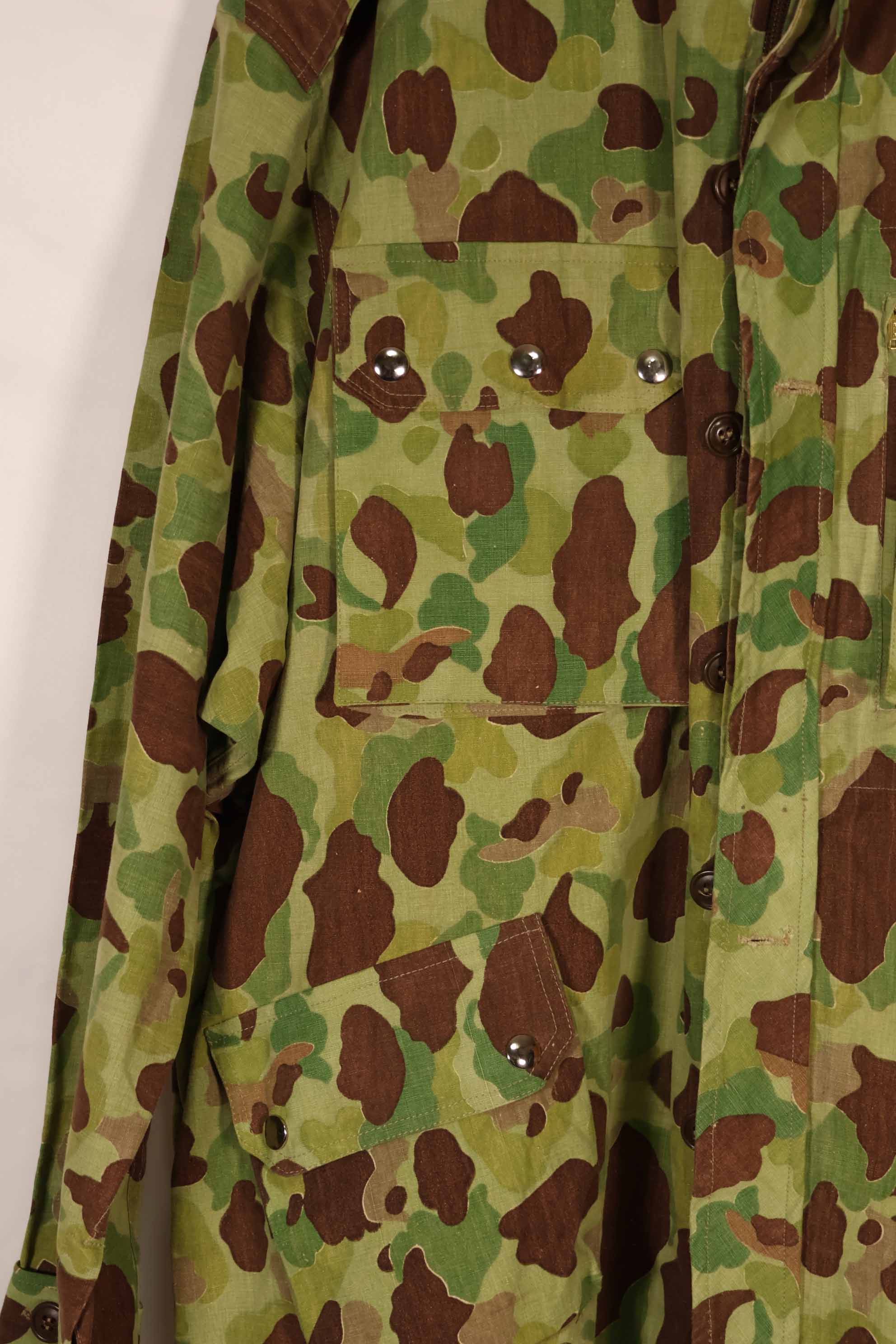 実物生地レプリカ　フロッグスキン迷彩　フランス軍空挺ジャケットカット　中古品