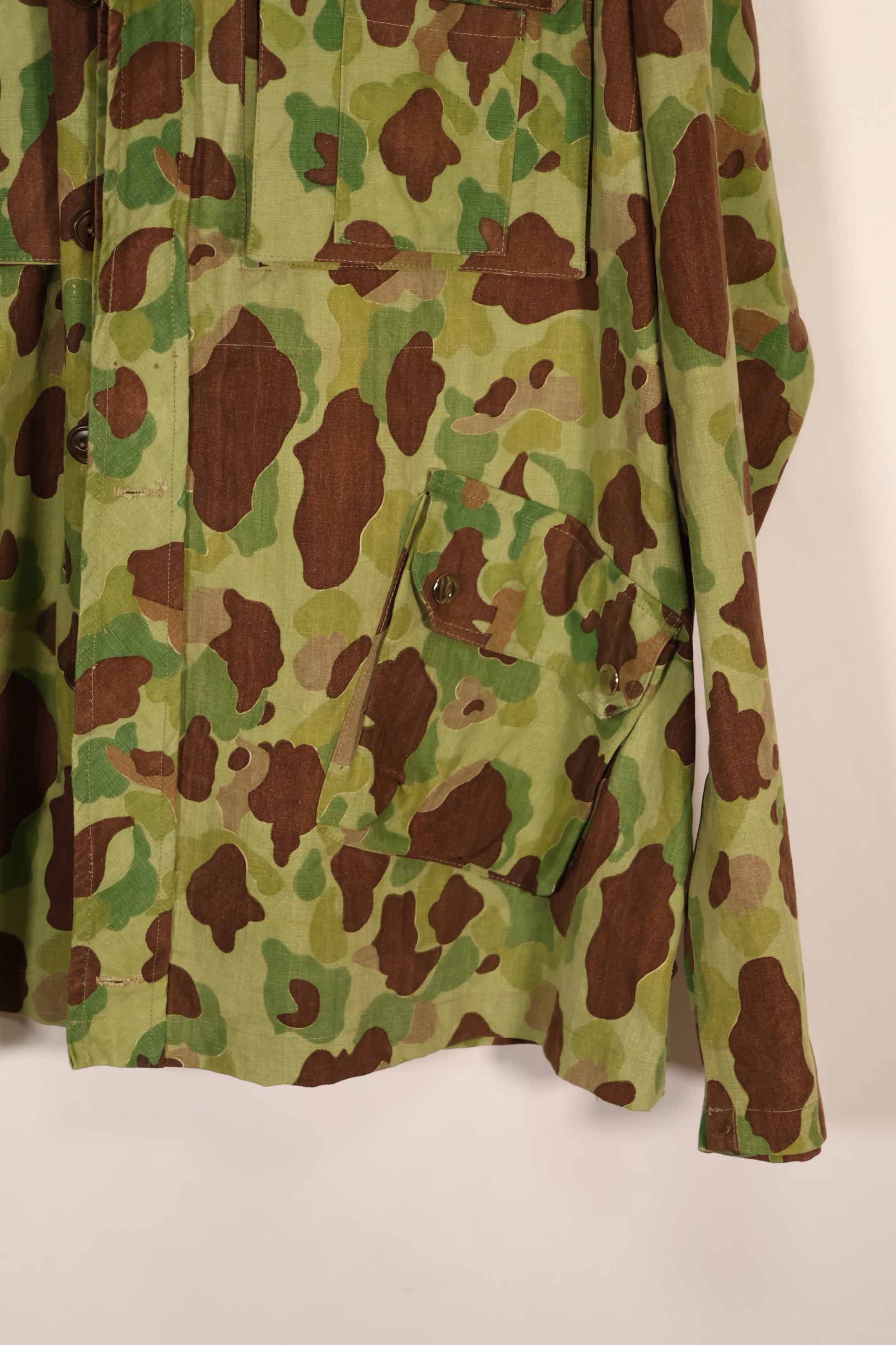 実物生地レプリカ　フロッグスキン迷彩　フランス軍空挺ジャケットカット　中古品