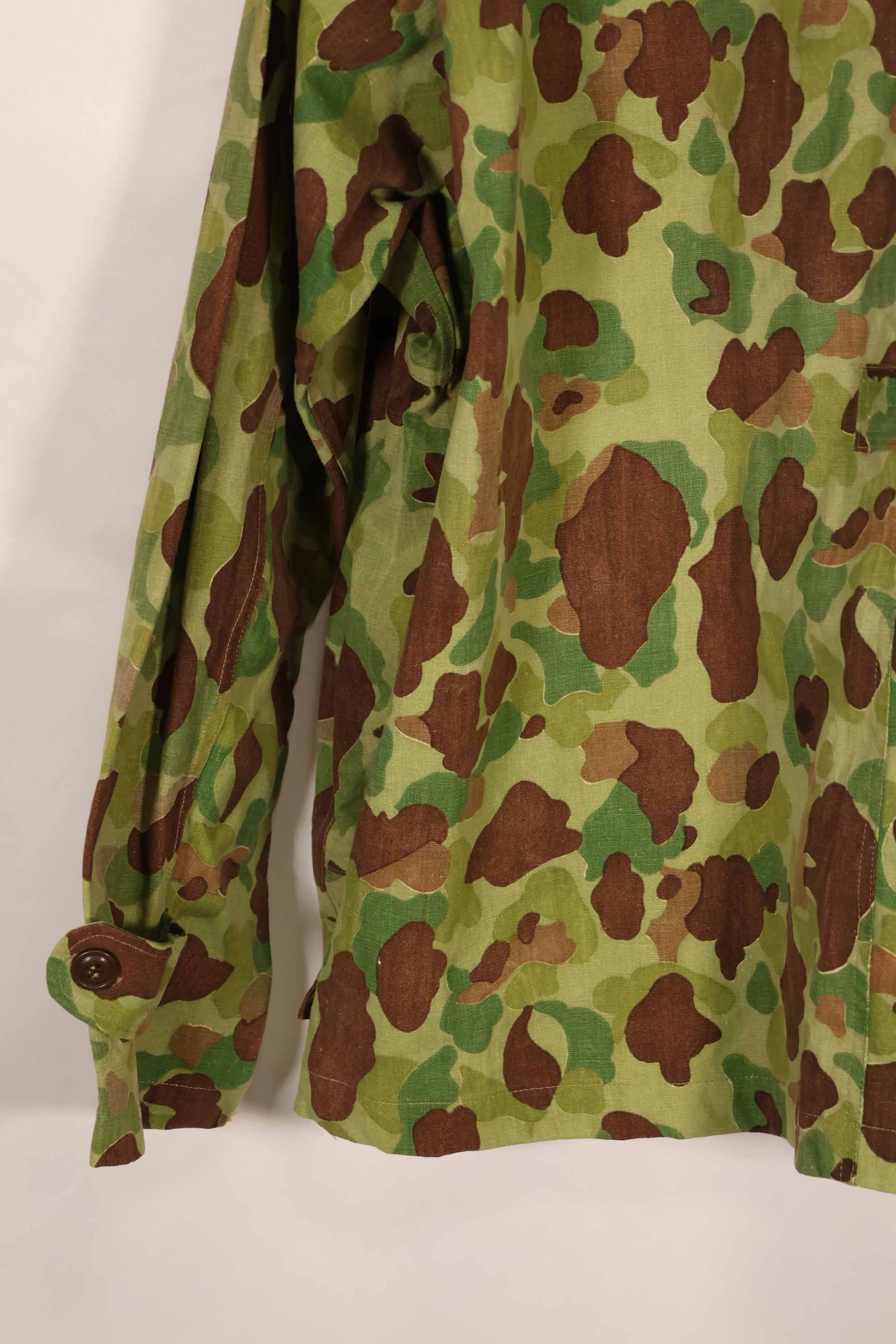 実物生地レプリカ　フロッグスキン迷彩　フランス軍空挺ジャケットカット　中古品