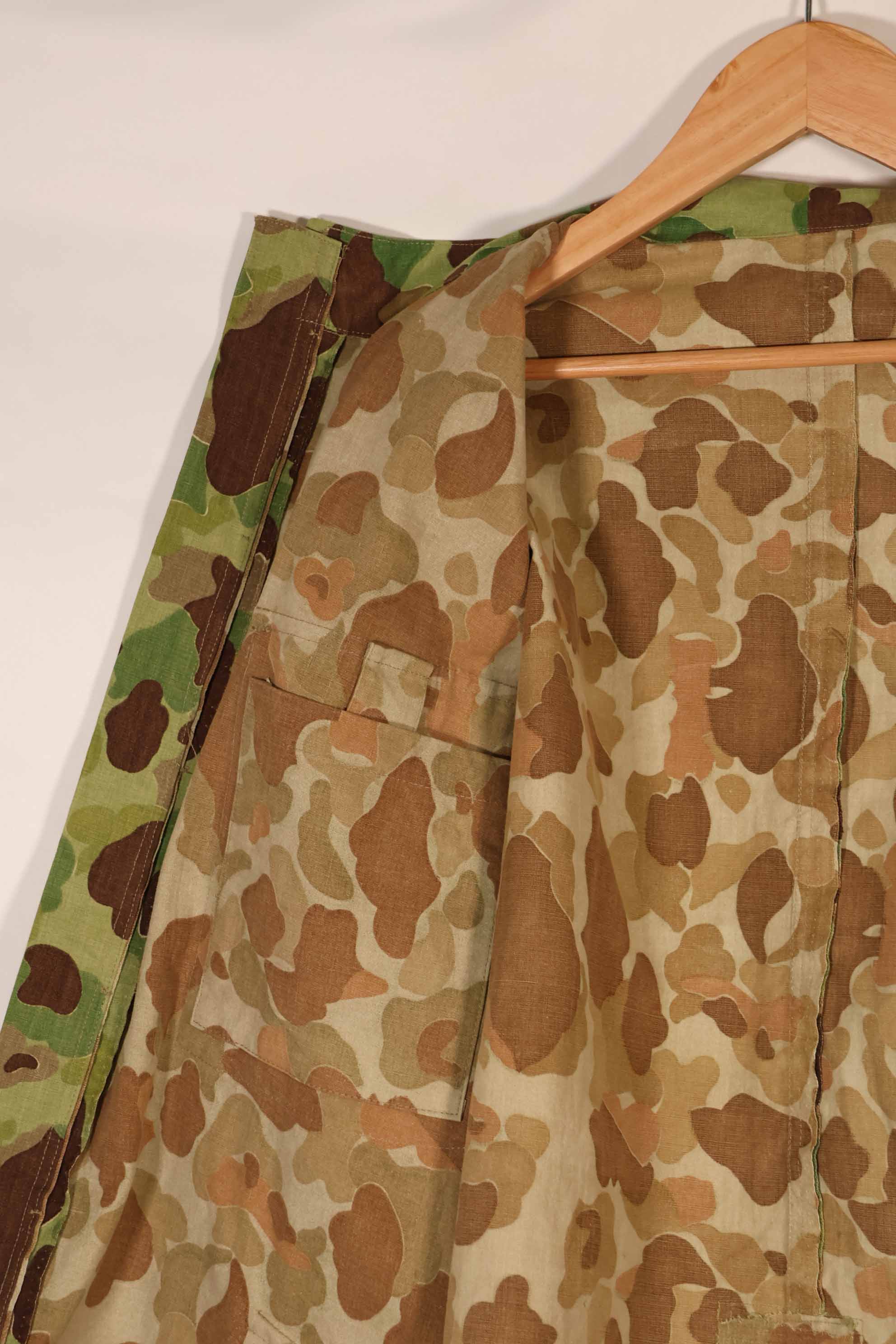 実物生地レプリカ　フロッグスキン迷彩　フランス軍空挺ジャケットカット　中古品