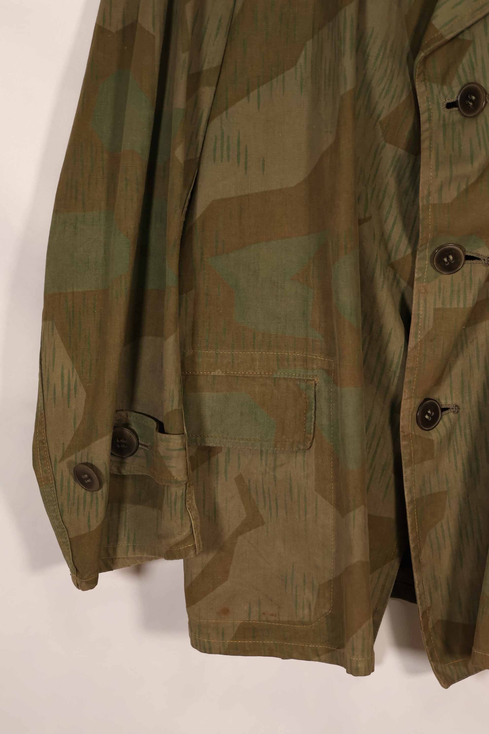 実物　1940年代　ドイツ軍　スプリンター迷彩　ローカルメイド　フィールドジャケット　中古品