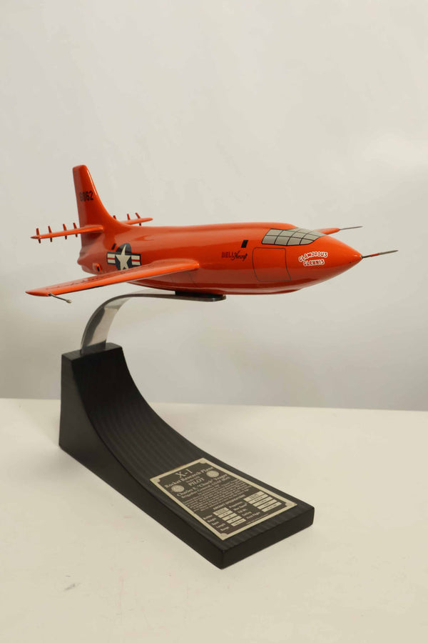 Autographed by US Air Force Brigadier General Chuck Yeager, X-1 manned aircraft model, used.