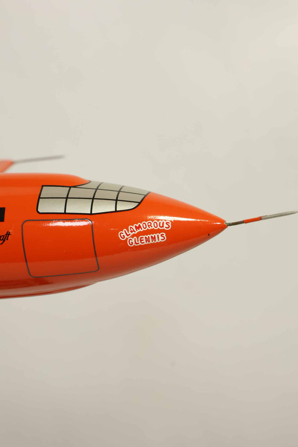 Autographed by US Air Force Brigadier General Chuck Yeager, X-1 manned aircraft model, used.