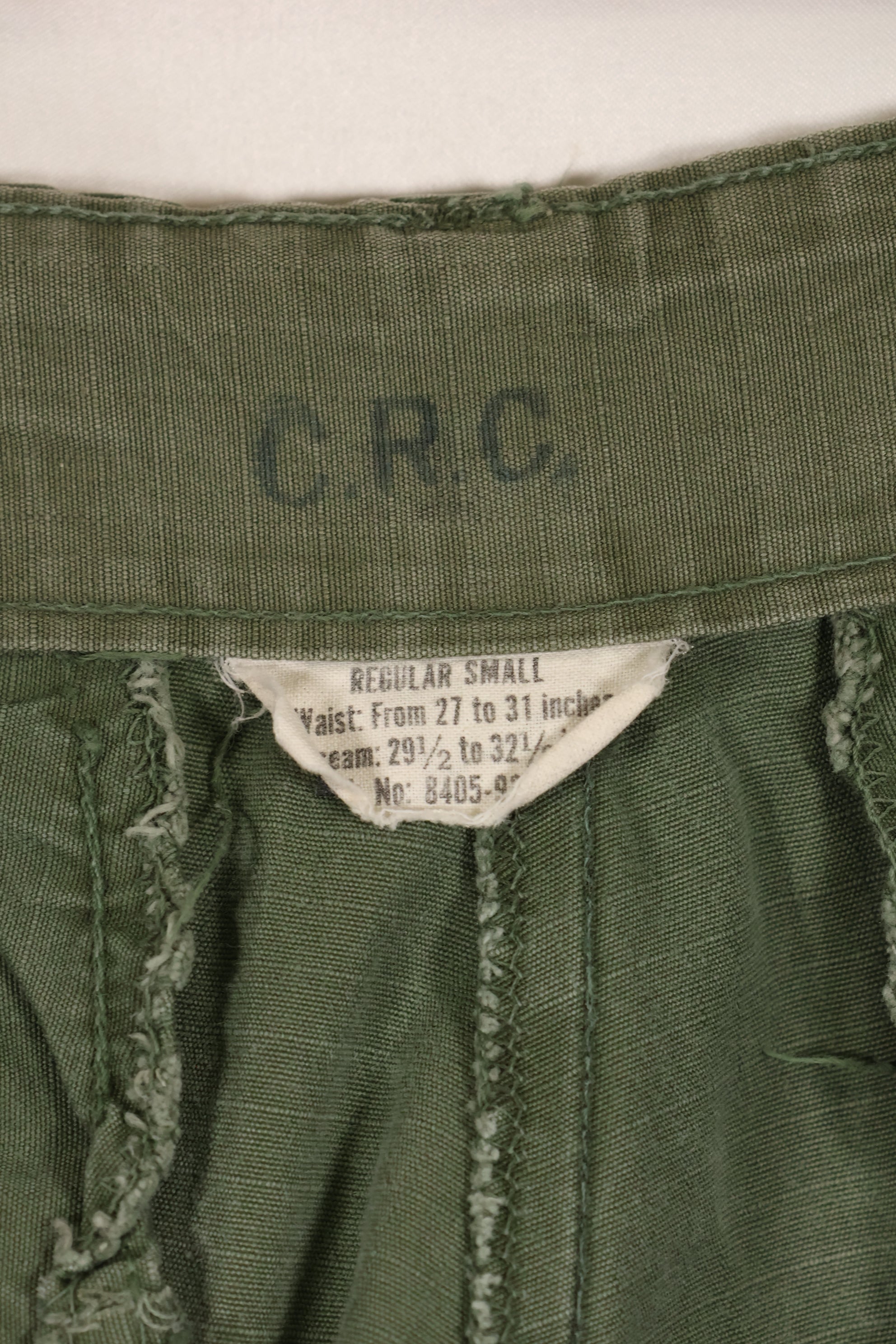 Circa 1968 S-R Size 4th Model Jungle Fatigue Pants, Used, Released by Film Company