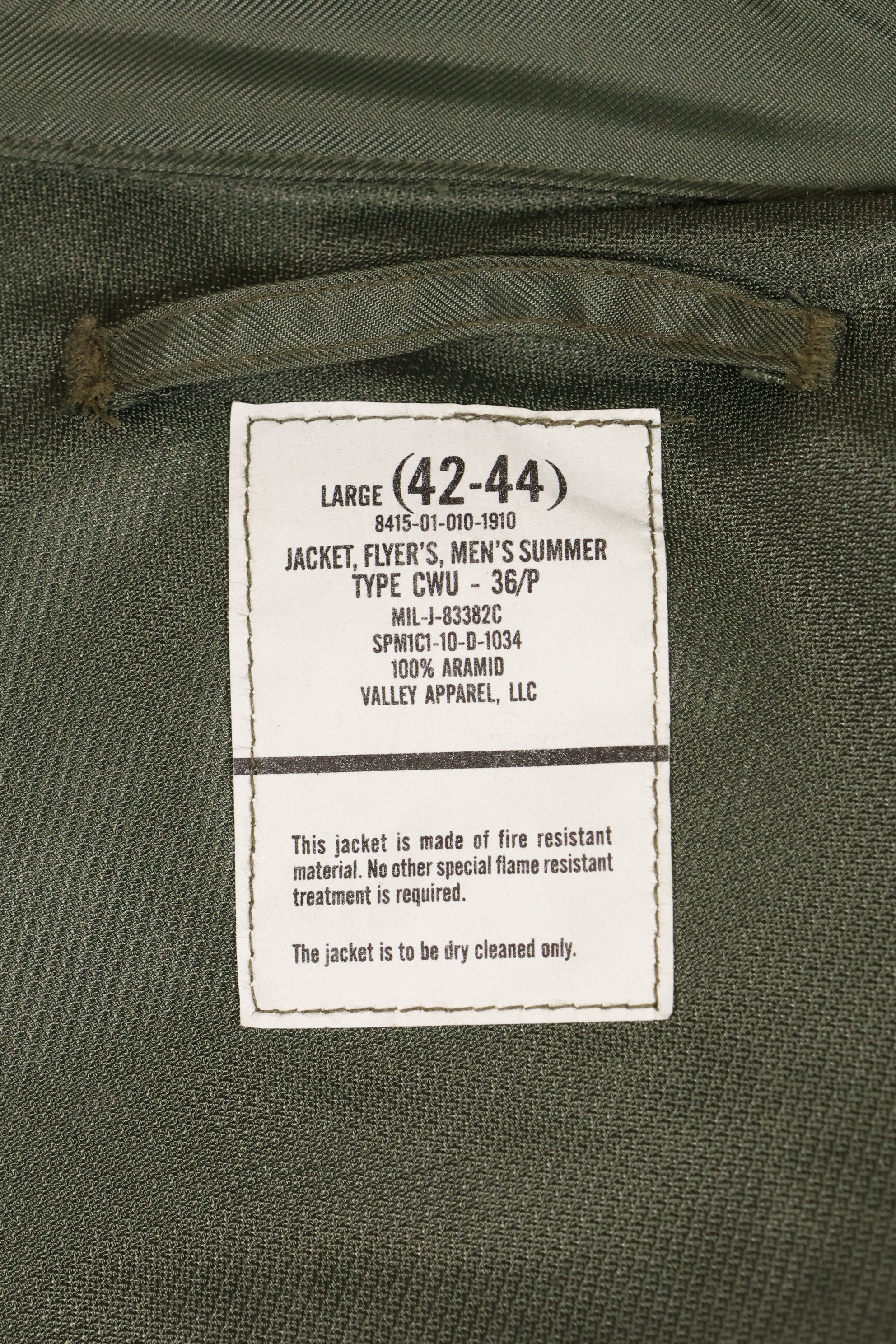 2010年契約　LARGE　アメリカ空軍　CWU-36P　ライトゾーン フライトジャケット　未使用品