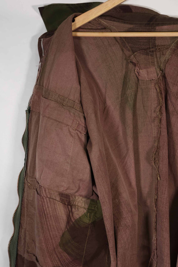 実物　1940年代　WWII 英軍　Windproof迷彩　インドシナ戦争　ジッパーカスタムジャケット　中古品