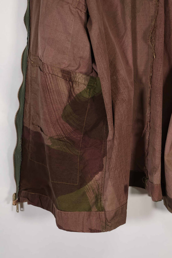実物　1940年代　WWII 英軍　Windproof迷彩　インドシナ戦争　ジッパーカスタムジャケット　中古品