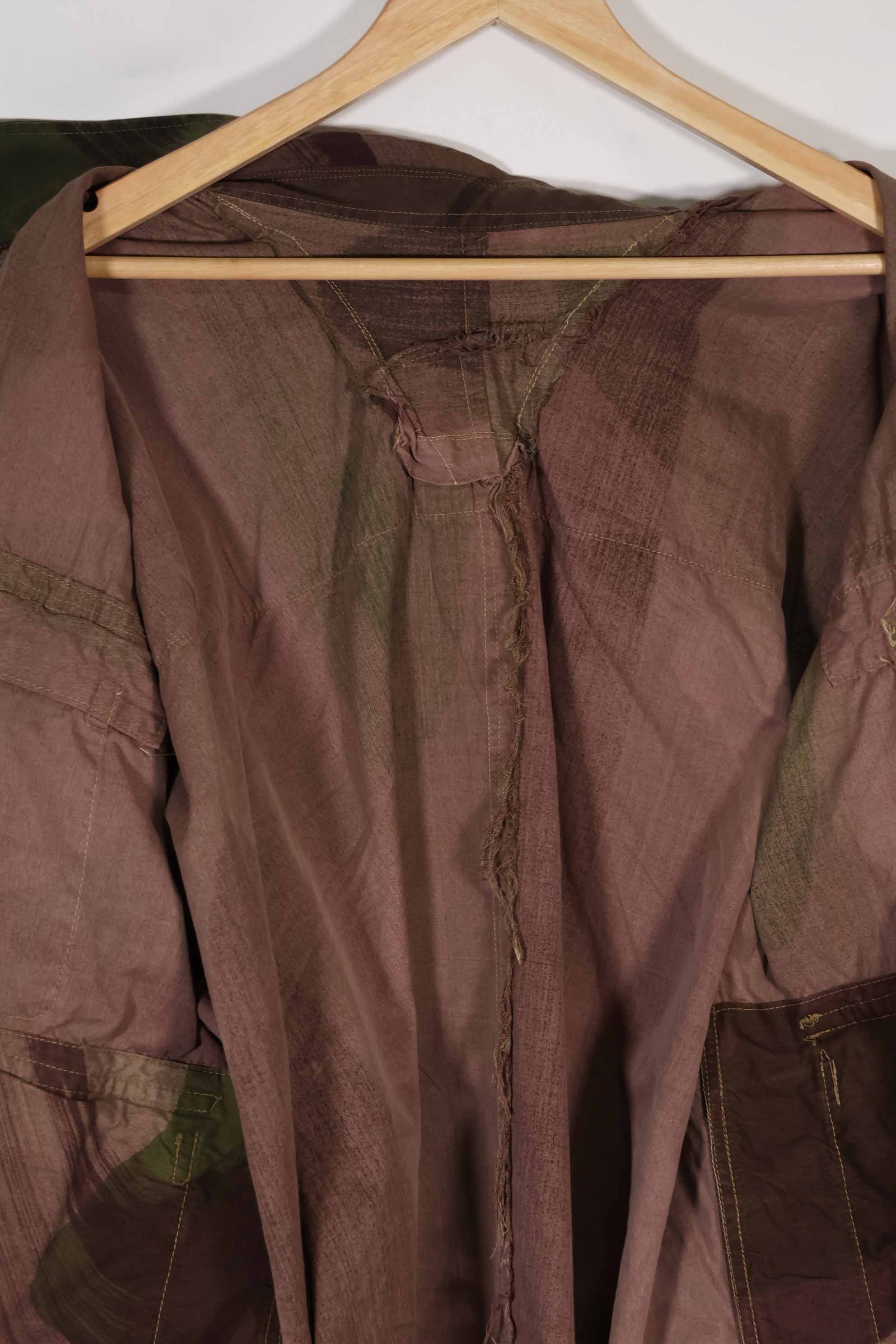 実物　1940年代　WWII 英軍　Windproof迷彩　インドシナ戦争　ジッパーカスタムジャケット　中古品