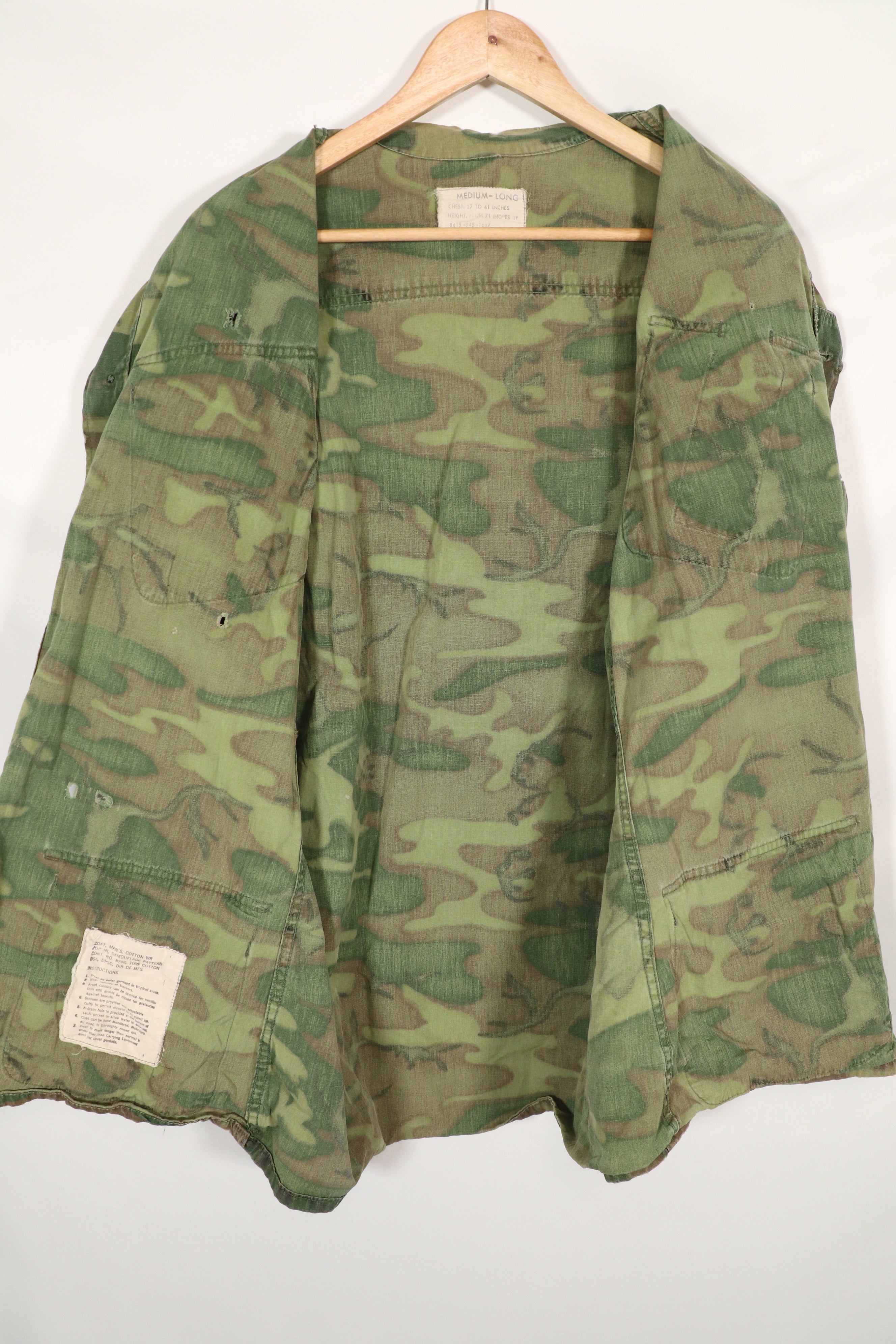 実物　ERDL ノンリップストップ　ジャングルファティーグ　ジャケット　中古品　傷などあり　A