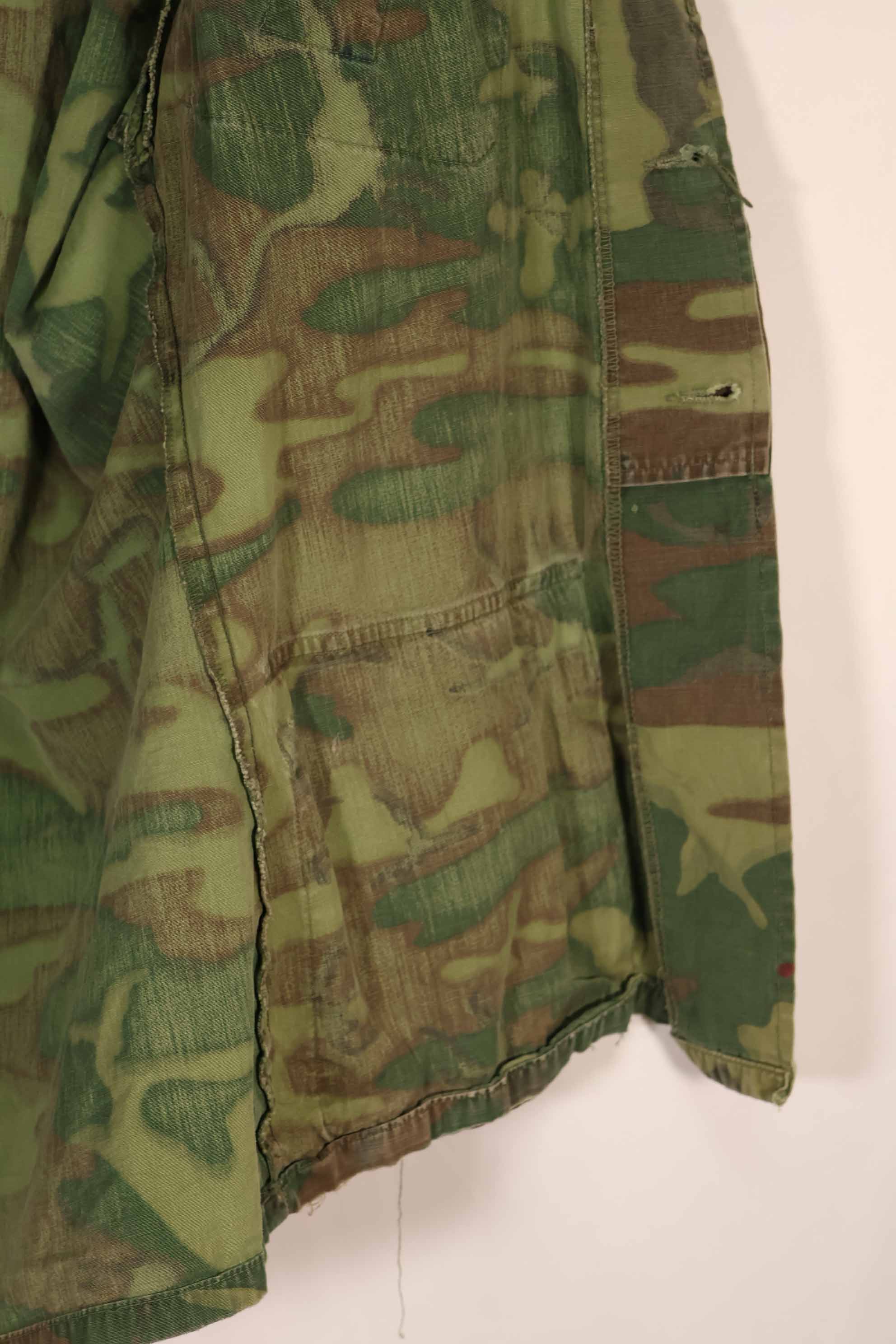 実物　ノンリップストップ生地　ERDL　ジャングルファティーグ　ジャケット　中古品　タグなし