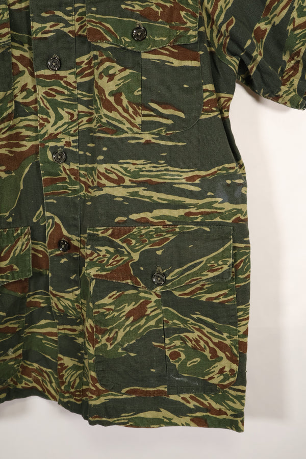 推定1970年代製　タイ　タイガーストライプ　パターン　サファリシャツ　中古品