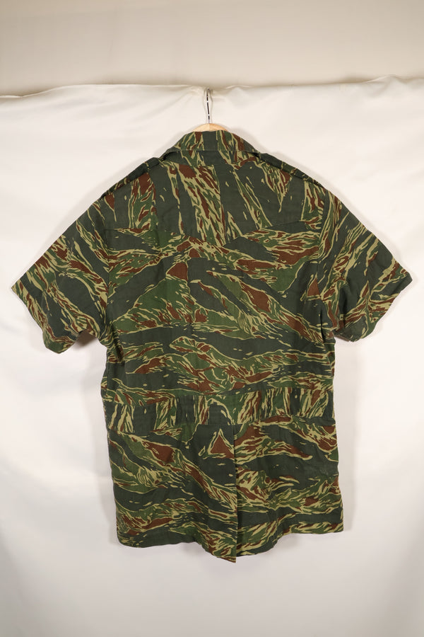 推定1970年代製　タイ　タイガーストライプ　パターン　サファリシャツ　中古品