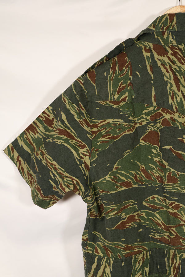 推定1970年代製　タイ　タイガーストライプ　パターン　サファリシャツ　中古品