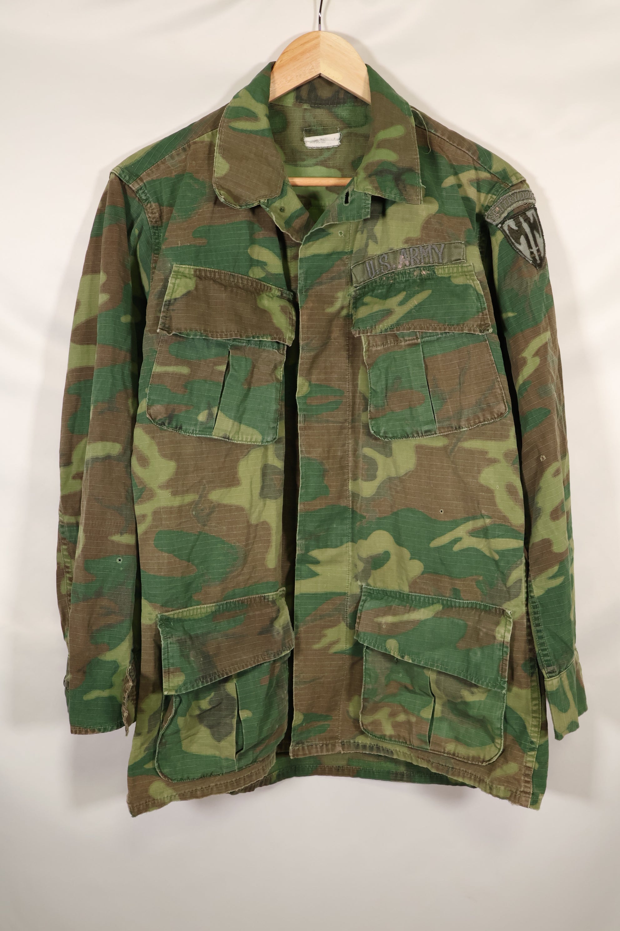 1968年頃　S-R　リップストップ SENTRY DOG MP ERDL ジャングルファティーグ　ジャケット　中古品
