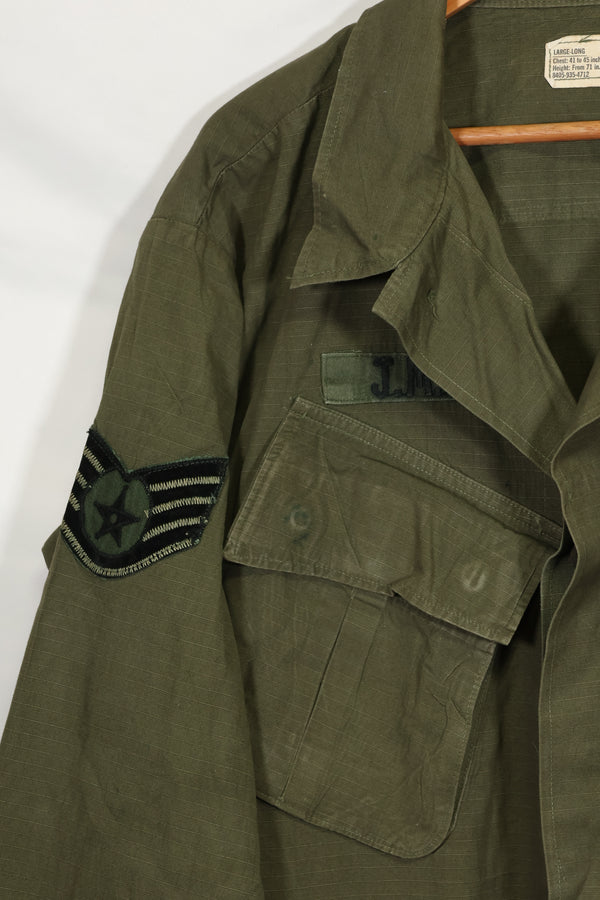 1968年契約　4th Model リップストップ　ジャングルファティーグ　L-L　USAF 下士官　中古品