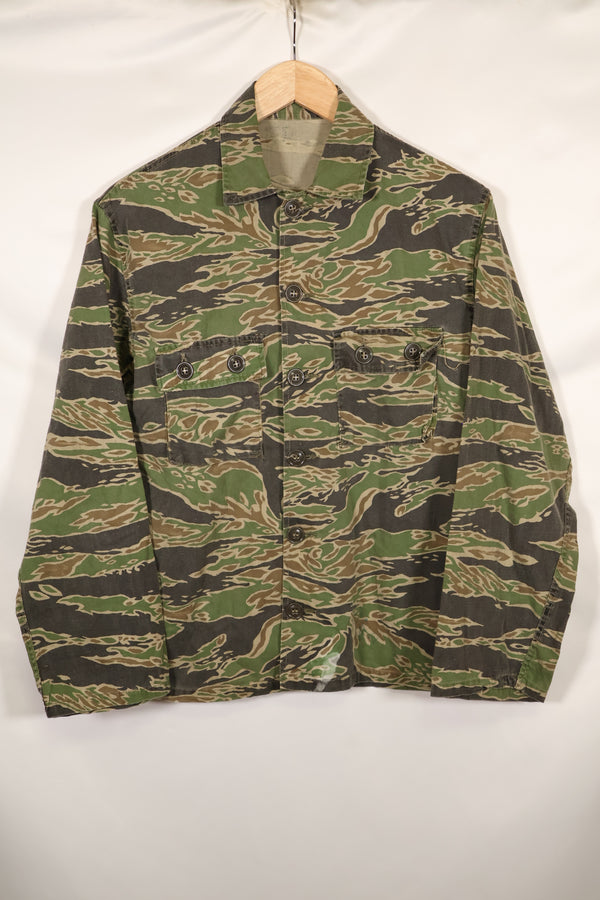 実物　レイトウォーパターン　タイガーストライプ　シャツ　A-L　退色あり