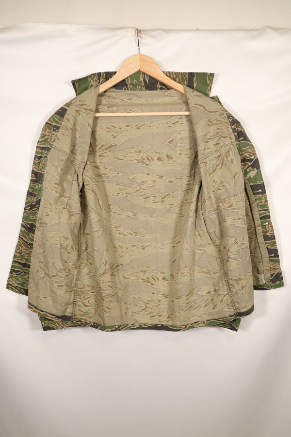 実物　レイトウォーパターン　タイガーストライプ　シャツ　A-L　退色あり