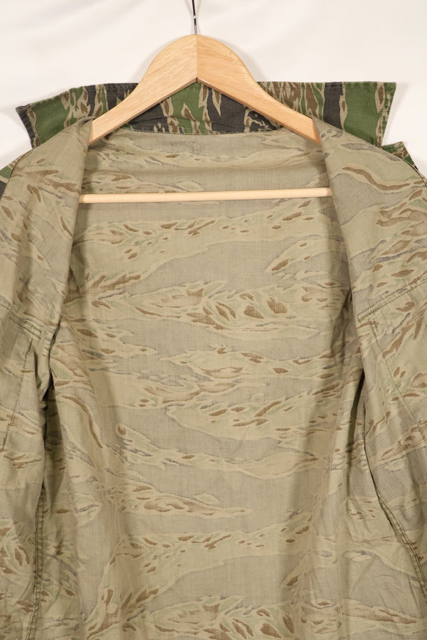 実物　レイトウォーパターン　タイガーストライプ　シャツ　A-L　退色あり