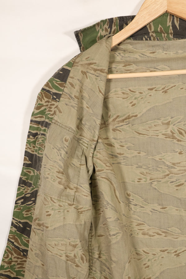 実物　レイトウォーパターン　タイガーストライプ　シャツ　A-L　退色あり