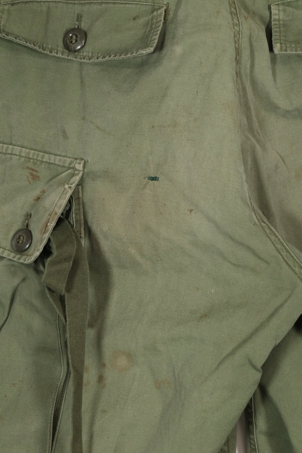 正品 1963 年第一代丛林迷彩裤，带腿带，二手