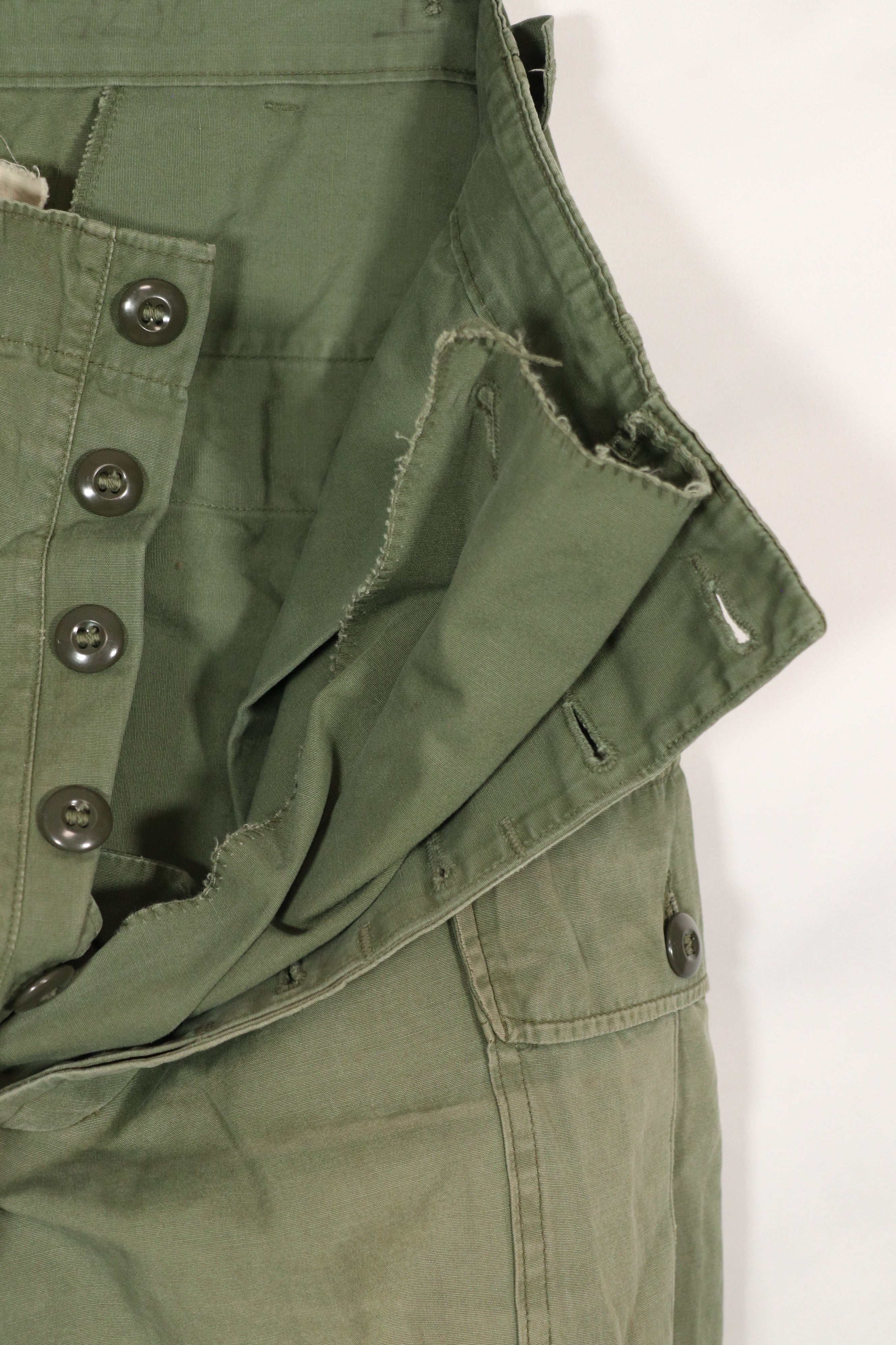 正品 1963 年第一代丛林迷彩裤，带腿带，二手