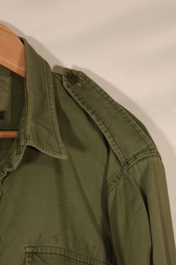 実物　1970年製　オーストラリア軍　ODシャツ　15 1/2 x33　中古品