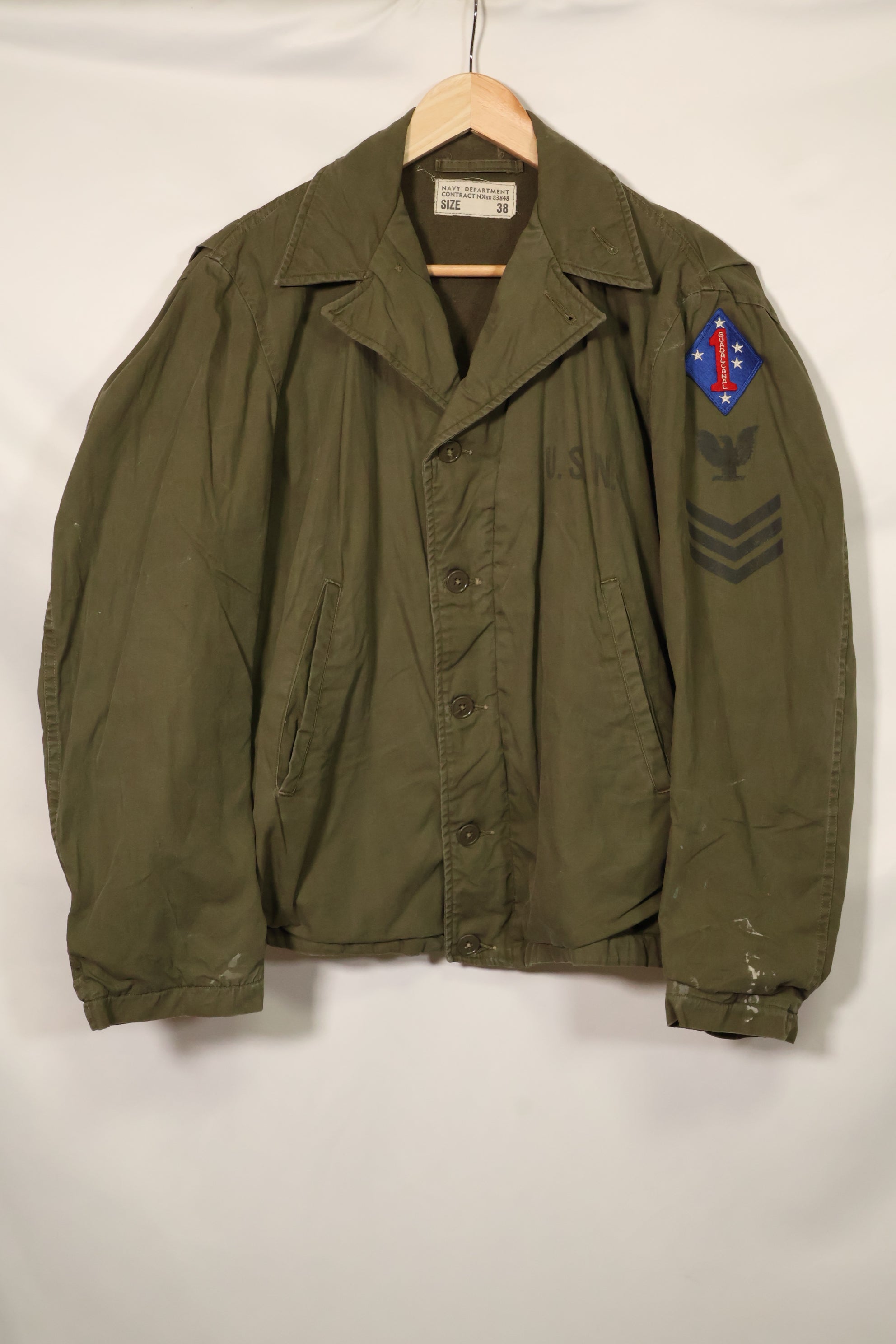 1940's U.S. Navy USN Corp Man Field Jacket, used.