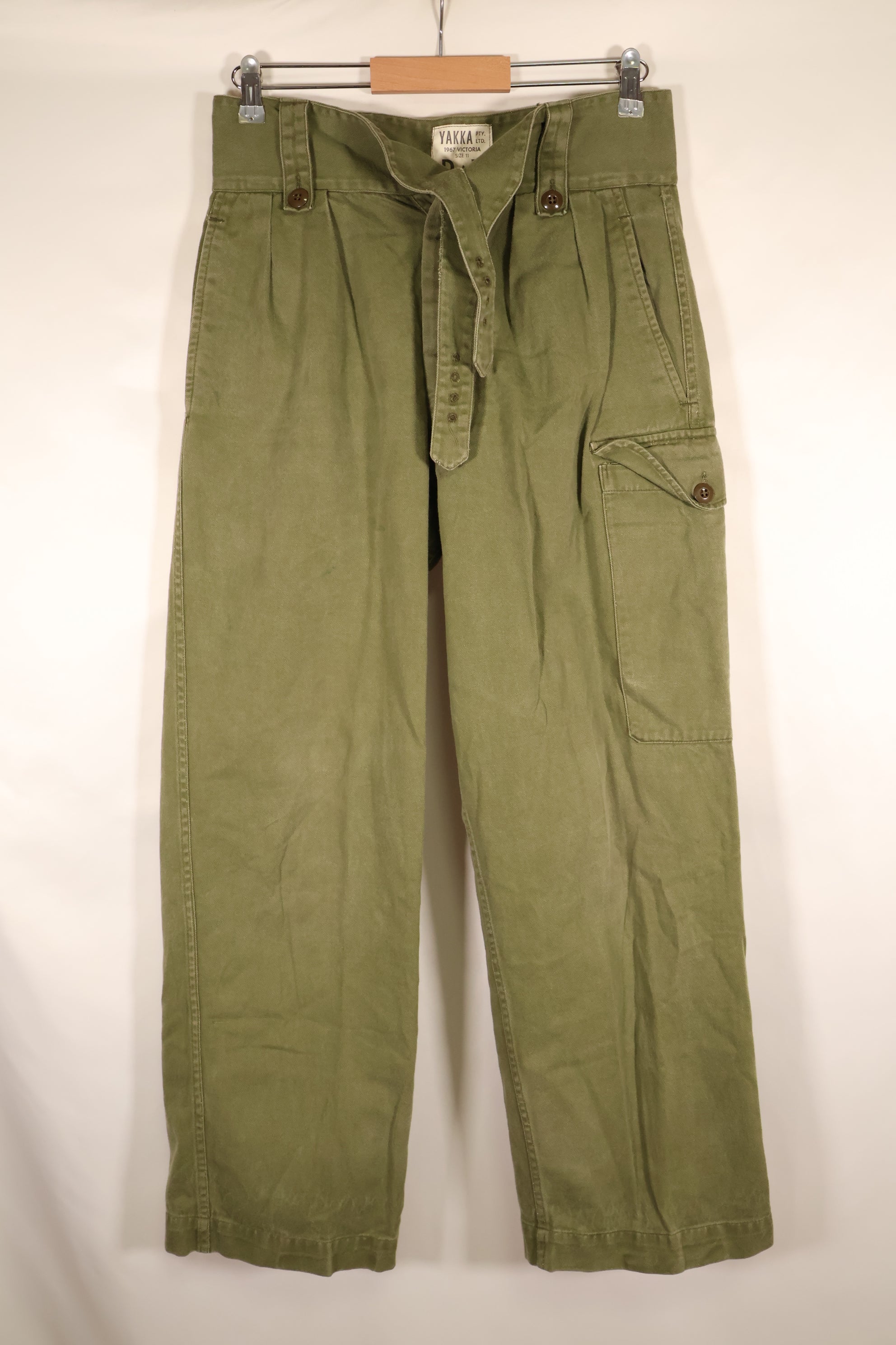 1967年契約　オーストラリア軍　OD　コンバットトラウザーズ　褪色あり　中古品